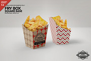 Fry Box Square Base Packaging Mockup, a Packaging Mockup by INCDesign (Thumbnail 1 of 7)