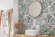 Mint Pink Flower Wallpaper, a Wallpaper Graphic by MalyskaStudio (Thumbnail 4 of 6)