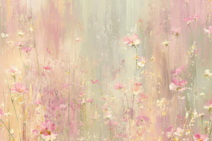 Whispering Blooms Wallpaper, a Decorative Illustration by Virgo Studio