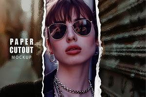 Torn Poster Paper Cutout Mockup, a Layer Style Add-On by studiogstock