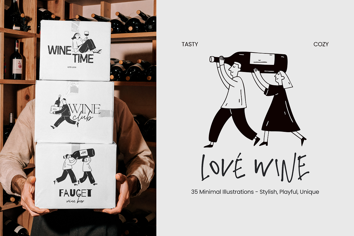 Lové Wine: Fun Drink People, a Food Illustration by Veyla (Photo 4 of 17)