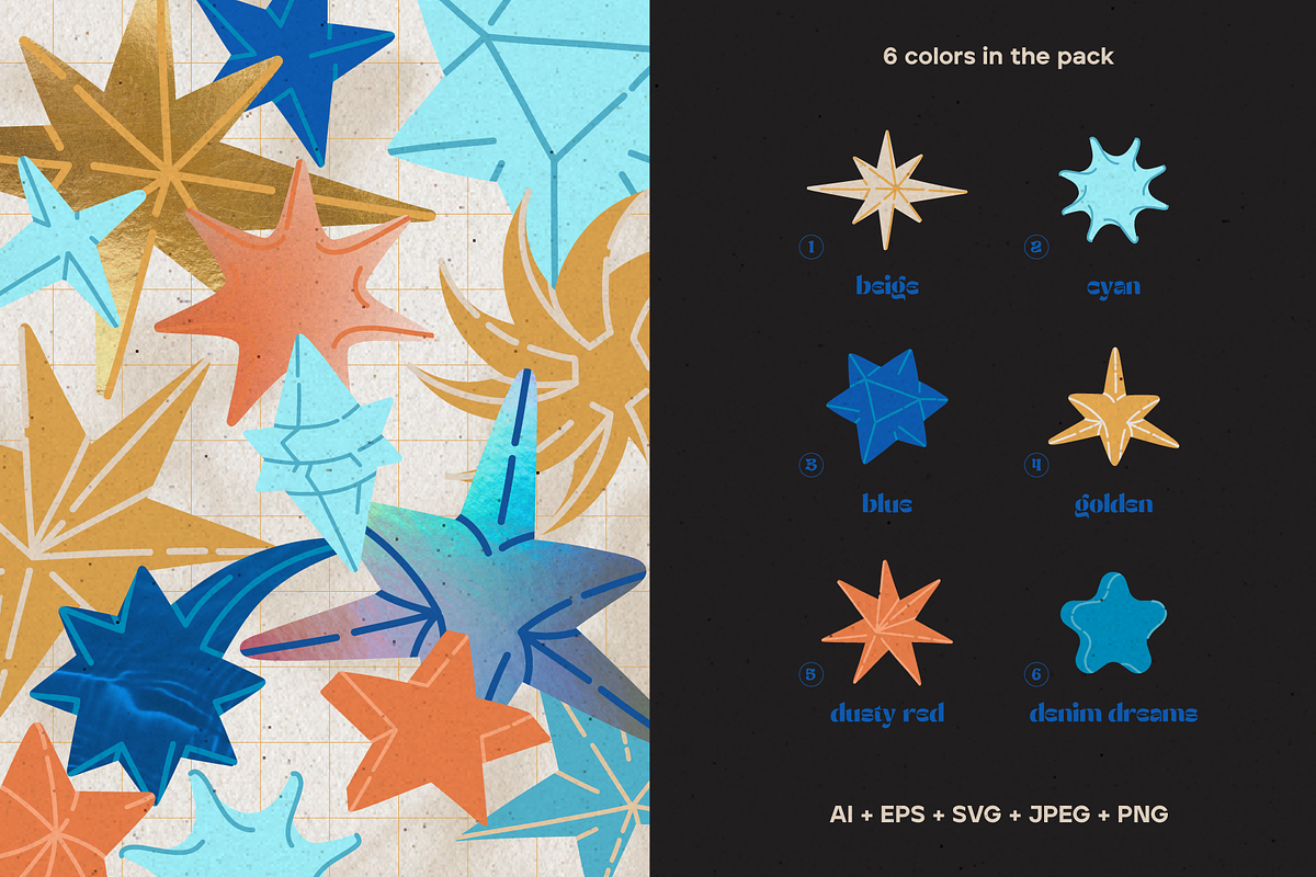 Twilight glitter. 3d vector stars, an Object Graphic by My.Ordinarty (Photo 5 of 7)