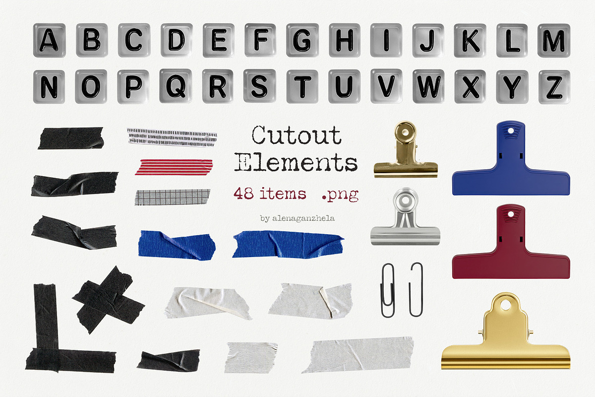 ARCHIVIST - trendy paper collage kit, an Object Graphic by alenaganzhela (Photo 7 of 9)