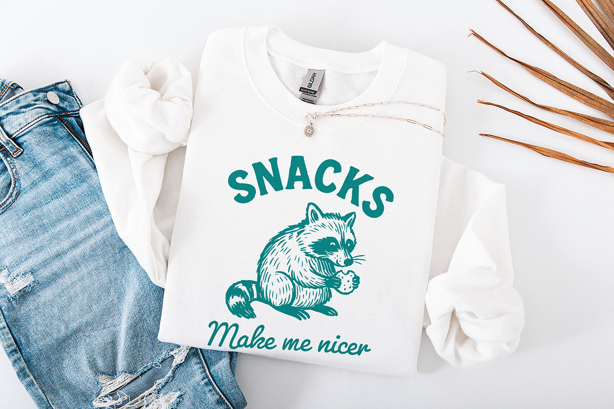 Snacks Make Me Nicer PNG, Raccoon, an Illustration by SharpMarketplace (Photo 4 of 9)