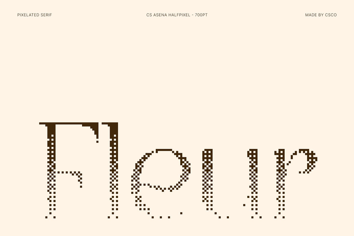 CS Asena Halfpixel, a Serif Font by Craft Supply Co. (Photo 2 of 8)