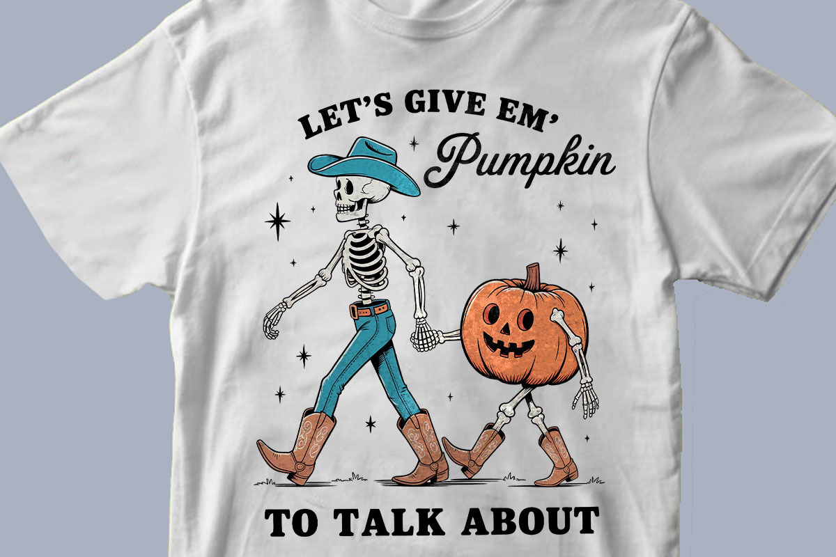 Cowboy Skeleton Pumpkin Halloween PN, a Graphic by olgasallom (Photo 3 of 3)
