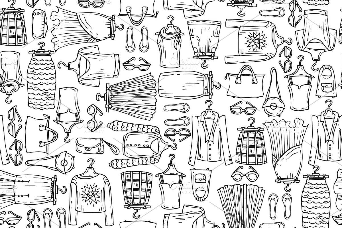 Pattern with sketches of clothes