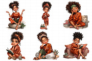 Relaxing Black Girl Clipart, an Illustration by Daily.Designs (Thumbnail 4 of 5)