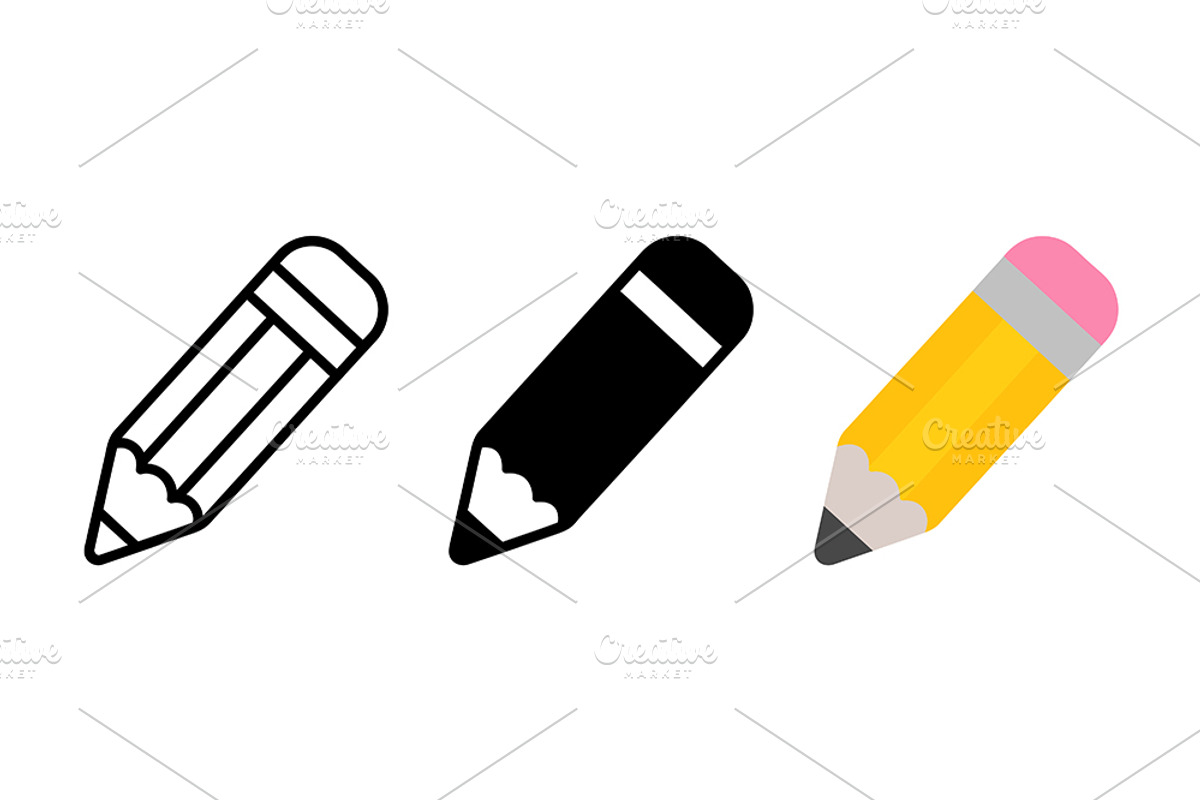 Pencil Vector Icons, a Solid Icon by Artonix (Photo 2 of 2)