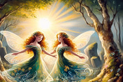Woodland Fairies Dance Irish Art, a Decorative Illustration by Bubert Art (Thumbnail 6 of 7)