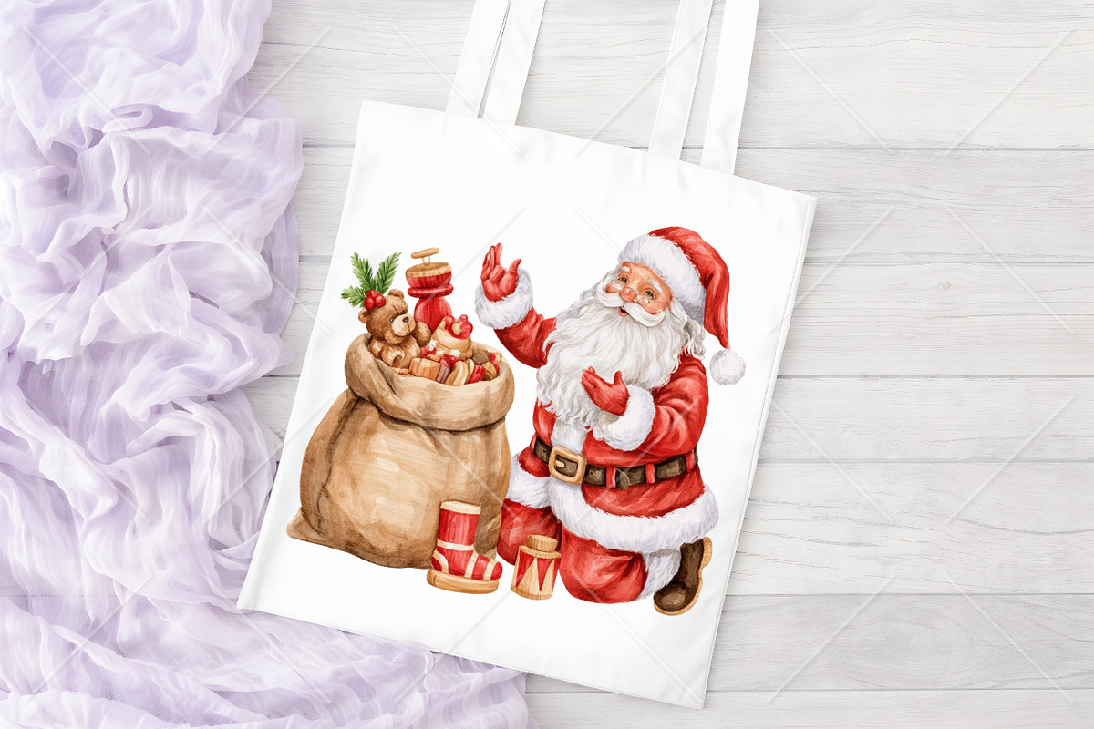 Whimsical Christmas Santa Clipart, a Seasonal Illustration by Canvas Craft (Photo 8 of 10)