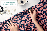 Midnight Coral Bloom Pattern, a Pattern Graphic by Rebecca Flaherty (Thumbnail 2 of 3)