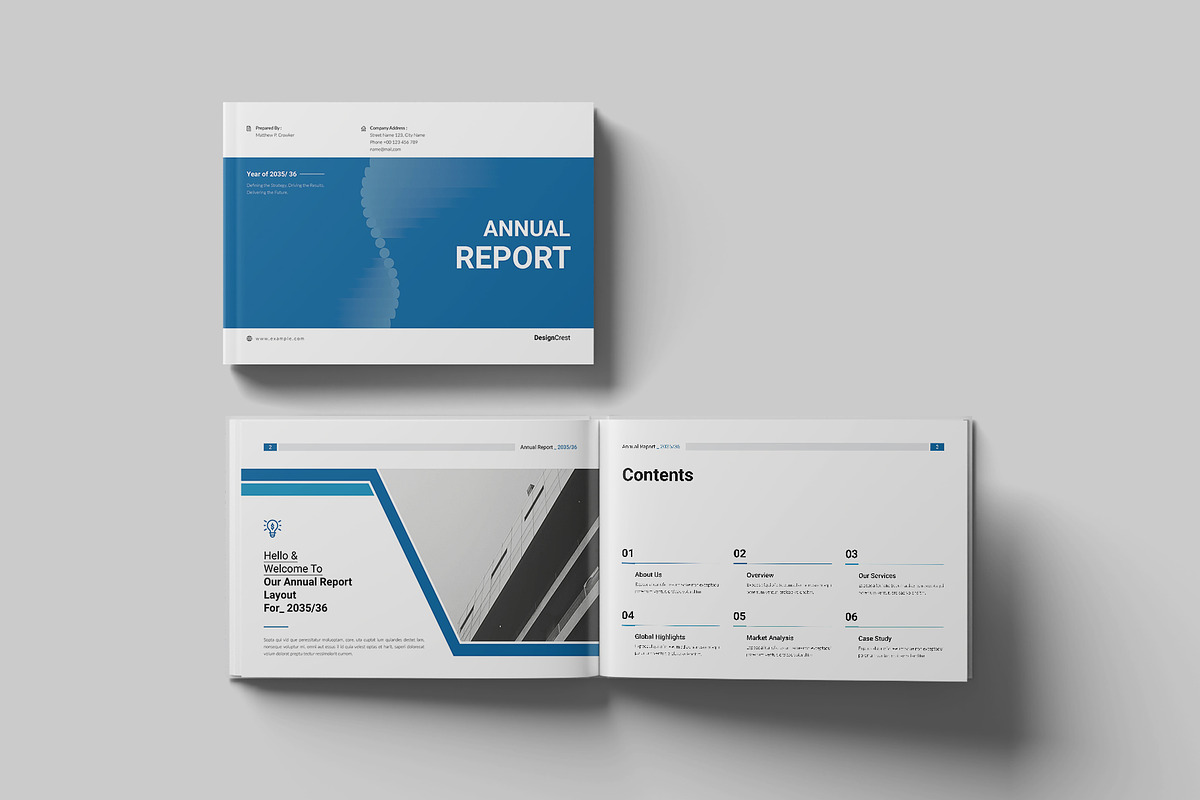 Annual Report Template Landscape, a Brochure Template by DesignCrest (Photo 4 of 13)