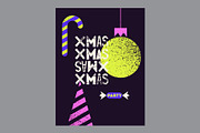 Xmas Party grunge vector poster set., a Seasonal Illustration by PoPaShop (Thumbnail 4 of 5)
