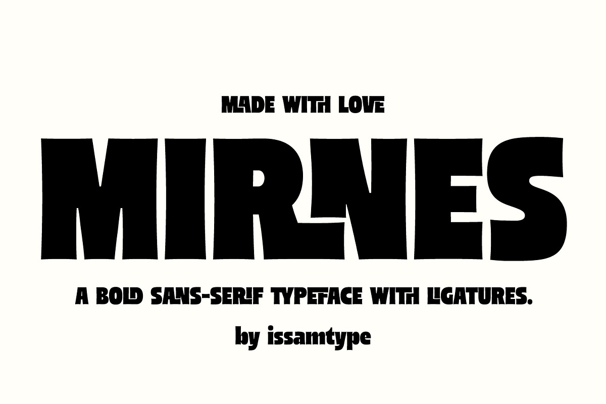 Mirnes – Ligature Sans Serif Font, a Sans Serif Font by Issam Type (Photo 1 of 16)