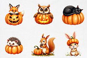Halloween Pumpkin Animals Clipart PN, an Illustration by CrexoraLab (Thumbnail 3 of 5)