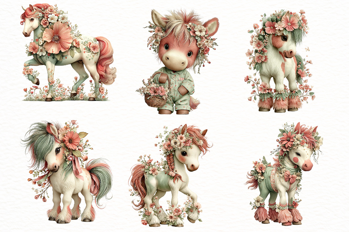 Whimsical summer Horse clipart, an Illustration by Designworld (Photo 3 of 5)