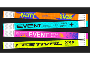 Party bracelet mockups set isolated, a Sport Illustration by art PVP - market