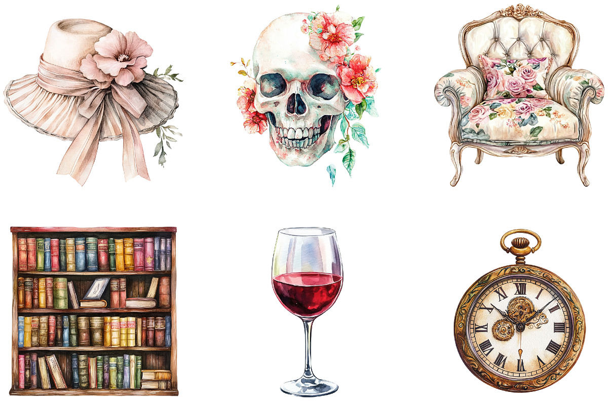 Watercolor Boudoir Clipart, an Illustration by Designking (Photo 3 of 5)