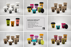 Paper Hot Drink Cups Mockup