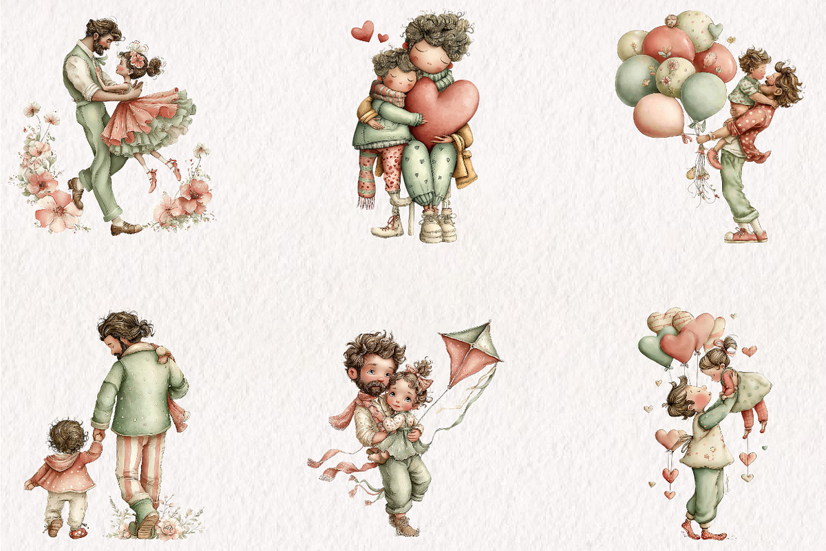 Whimsical Father and Child, a Seasonal Illustration by CreationArt (Photo 4 of 5)