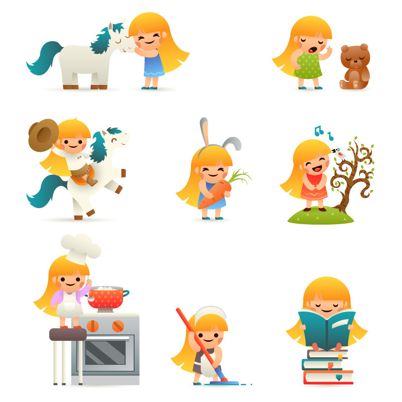 Girl Smiling Child Icon, an Animal Illustration by Meiluns shop