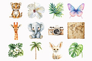 Watercolor Safari Friends Clipart, a Seasonal Illustration by Design Market (Thumbnail 3 of 4)
