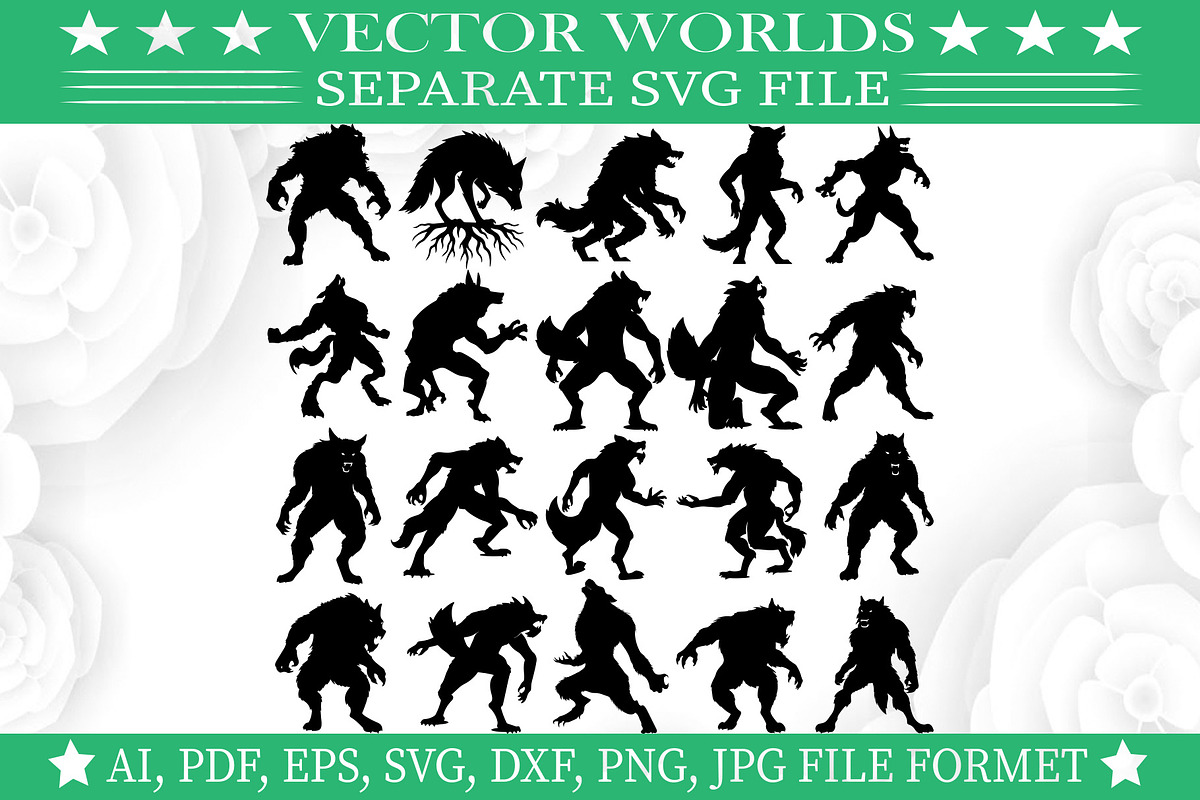 Werewolf SVG, Wolf, Werewolf SVG, an Object Graphic by VectorWorlds (Photo 3 of 3)
