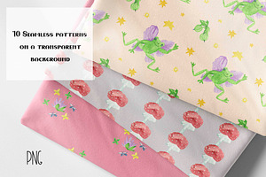 Frogs Seamless Patterns