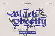 Black Obesity Blackletter Font, a Blackletter Font by alit design (Thumbnail 1 of 17)