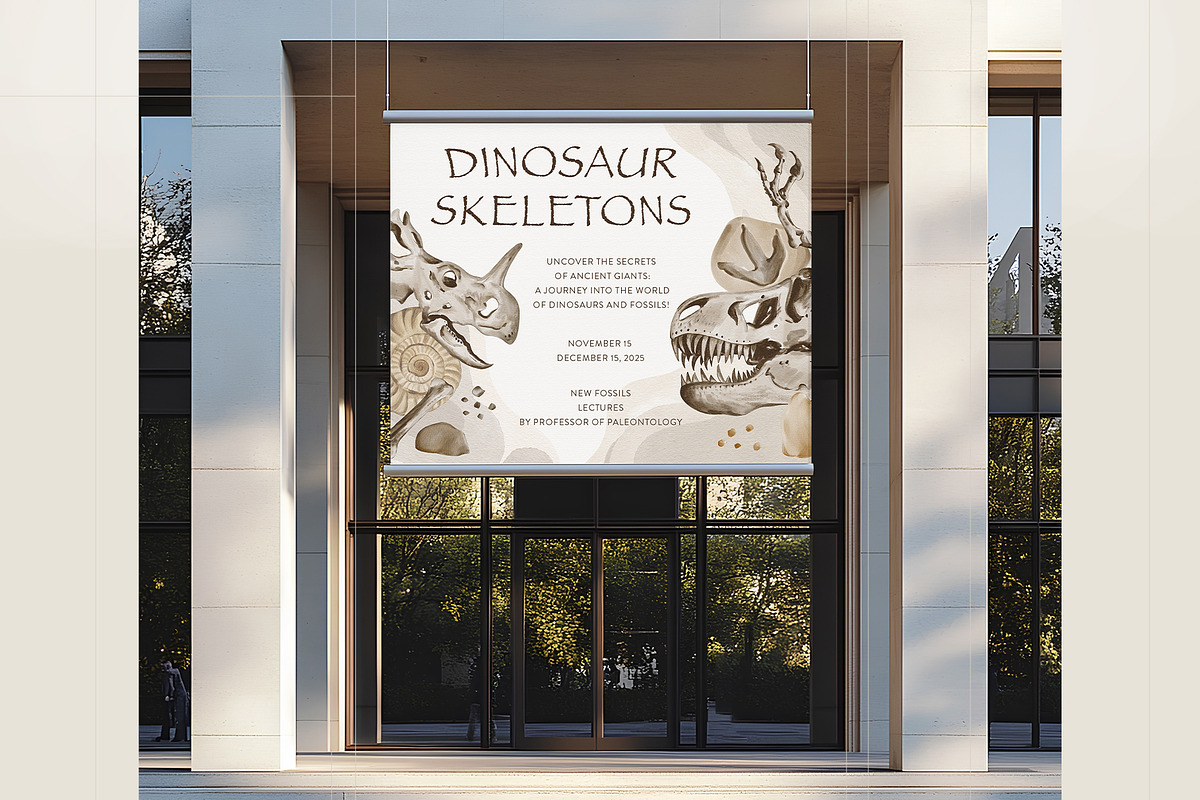 Dinosaur Skeletons Clip Art, an Illustration by Alena Sid (Photo 10 of 13)