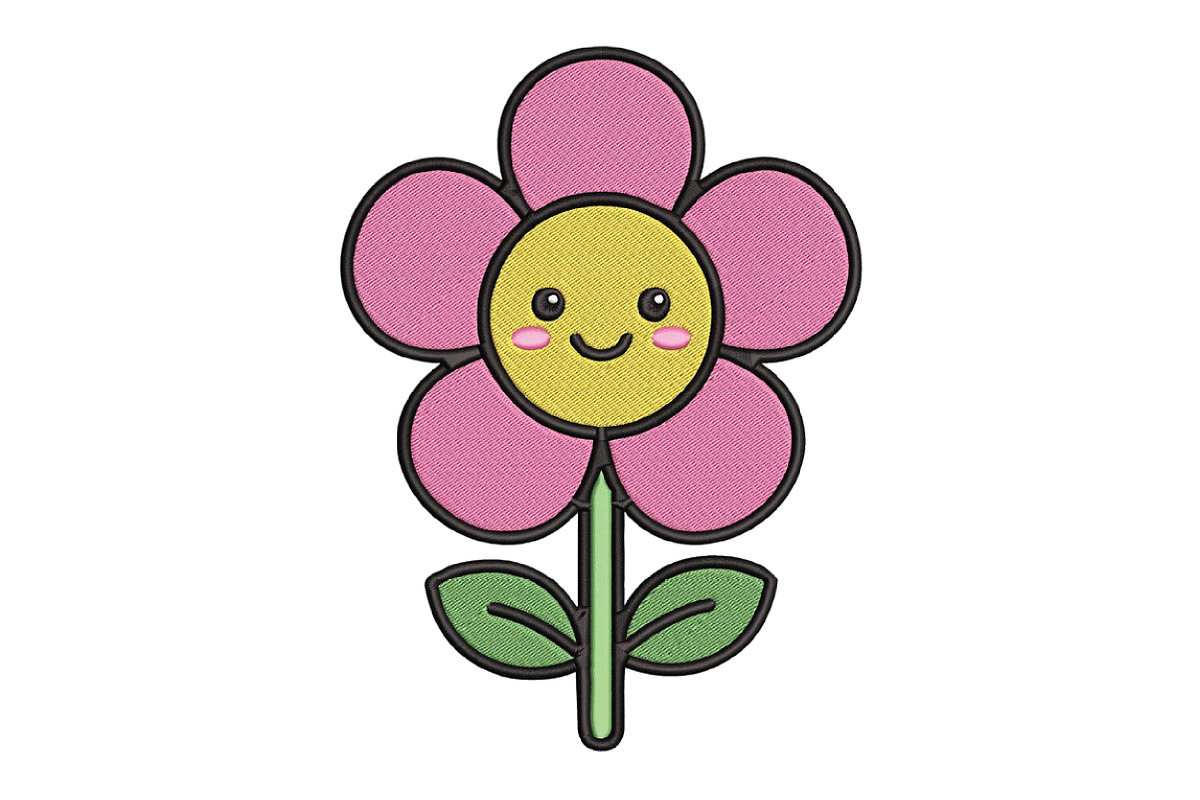 Flower Embroidery Design, an Illustration by DreamArtGraphic (Photo 1 of 4)
