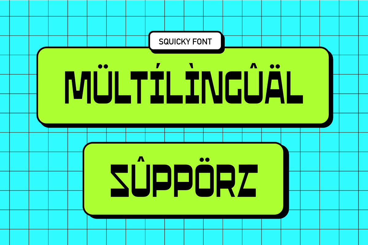 SQUICKY - Retro & Funky Display Font, a Sans Serif Font by Cruizy & Co (Photo 7 of 8)