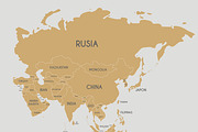 3x Gold Asia Map, an Education Illustration by asantosg (Thumbnail 4 of 4)