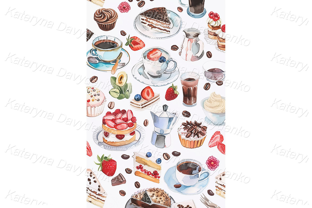 Watercolor food vertical background, a Background Graphic by Bubert Art (Photo 10 of 10)