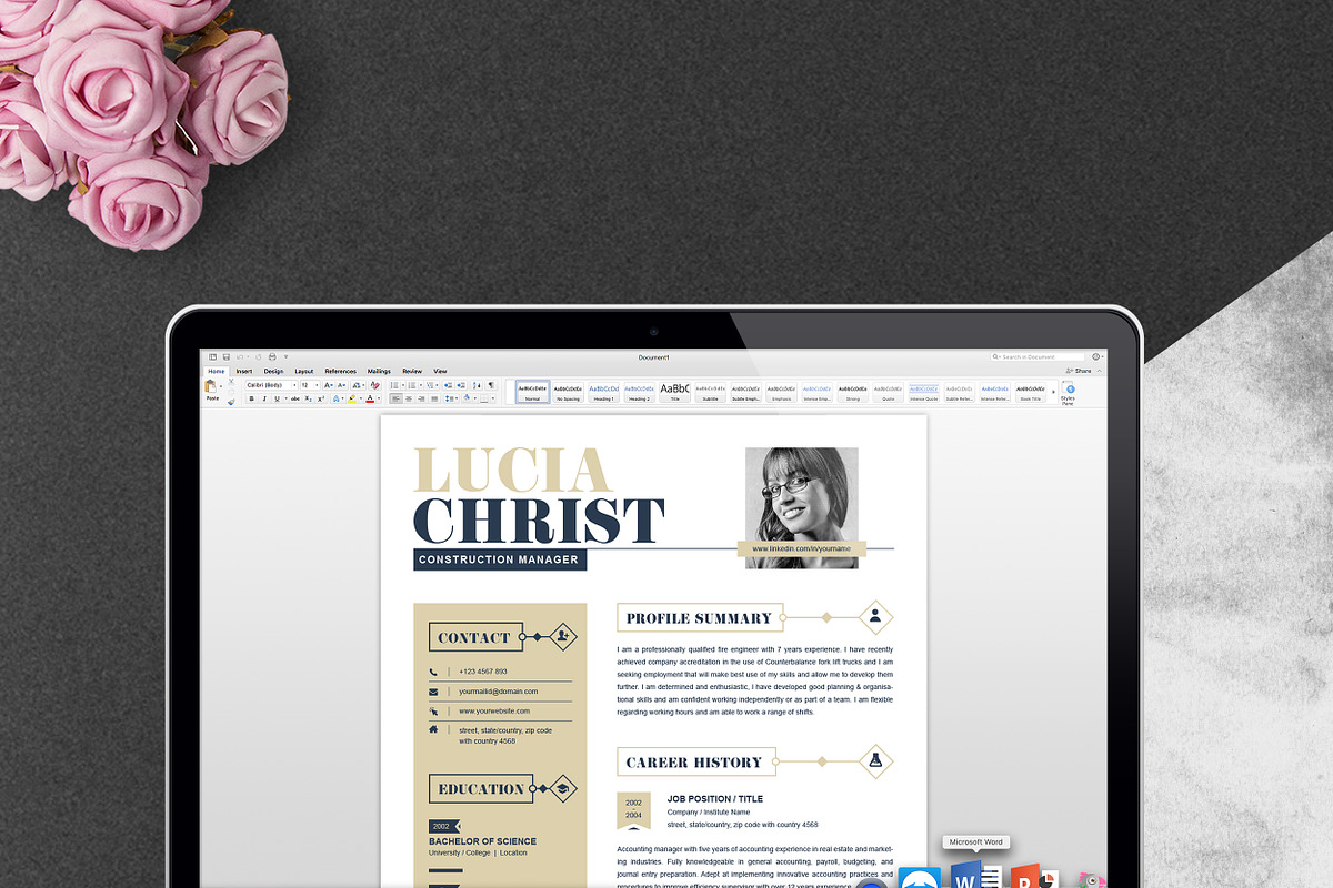 Resume Template Word | CV Design, a Resume Template by ResumeInventor