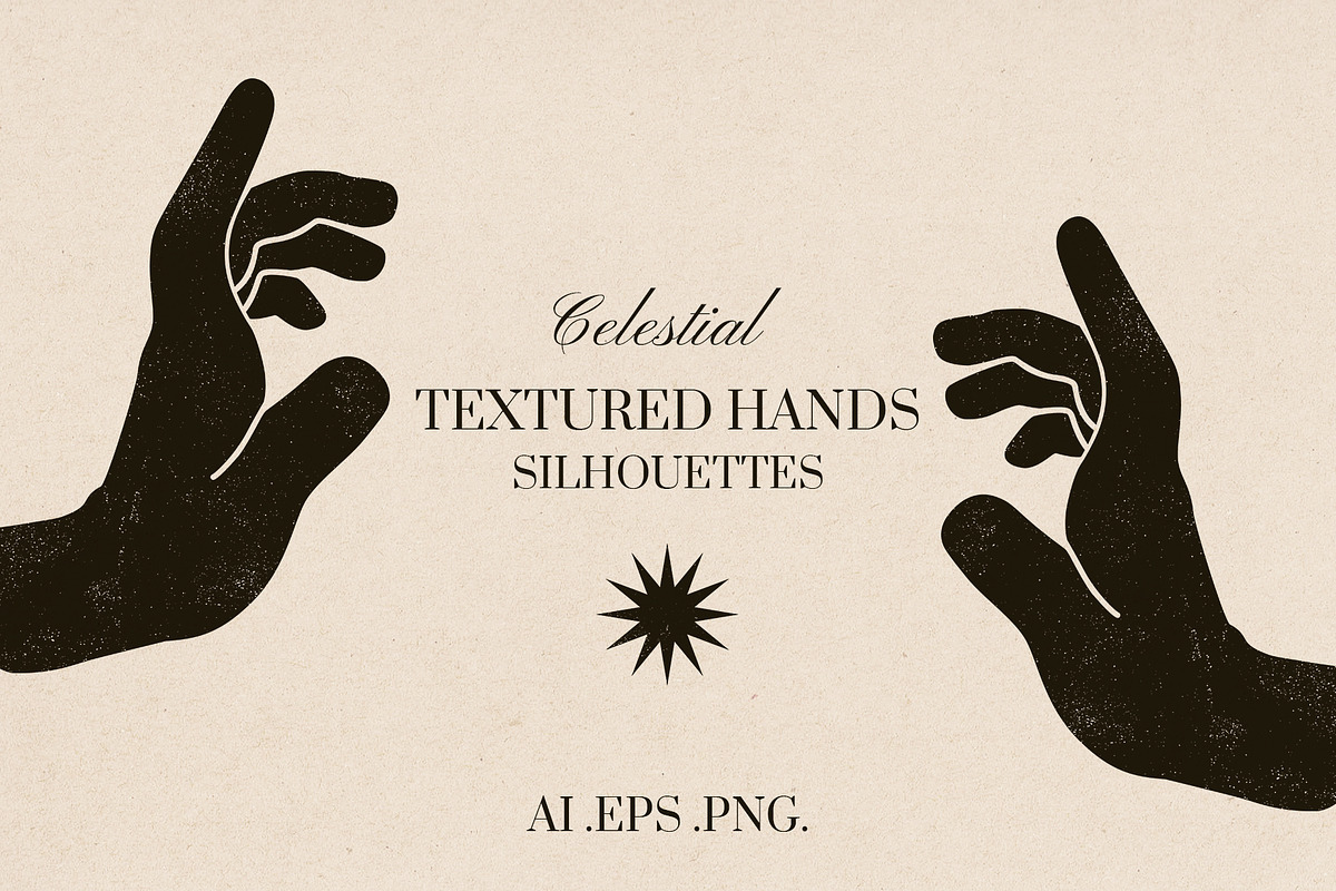 CELESTIAL TEXTURED HANDS SILHOUETTES, an Object Graphic by Creativemaker (Photo 1 of 10)