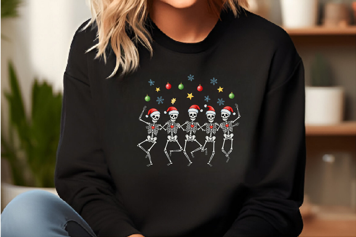 Merry Christmas Dancing Skeletons, an Illustration by DreamCafeArt (Photo 3 of 7)