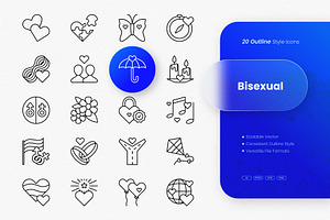 Bisexual Outline Icons, an Outline Icon by cidcud_graphic