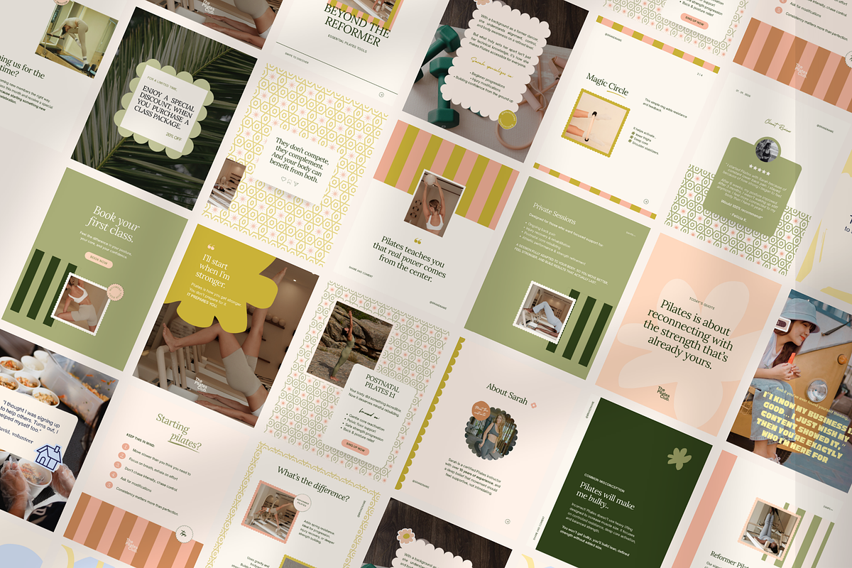 Luxury Pastel Pilates IG Templates, a Social Media Template by CanvaTemplateClubCo (Photo 1 of 10)