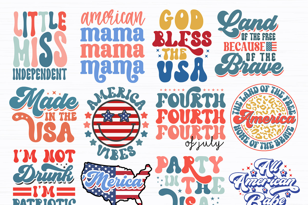 105 4th of July print and cut files, a Pattern Graphic by Etcify (Photo 5 of 6)