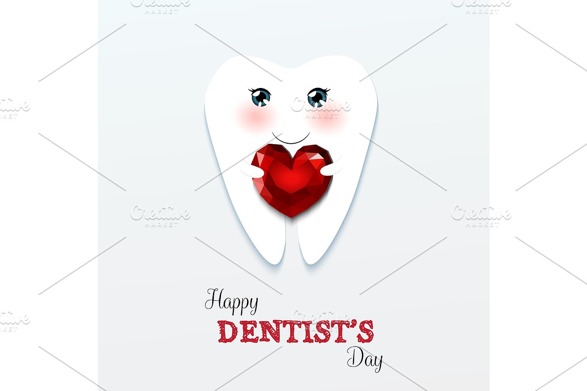 Cute greeting card Happy Dentist Day, an Object Graphic by aliona..almazova