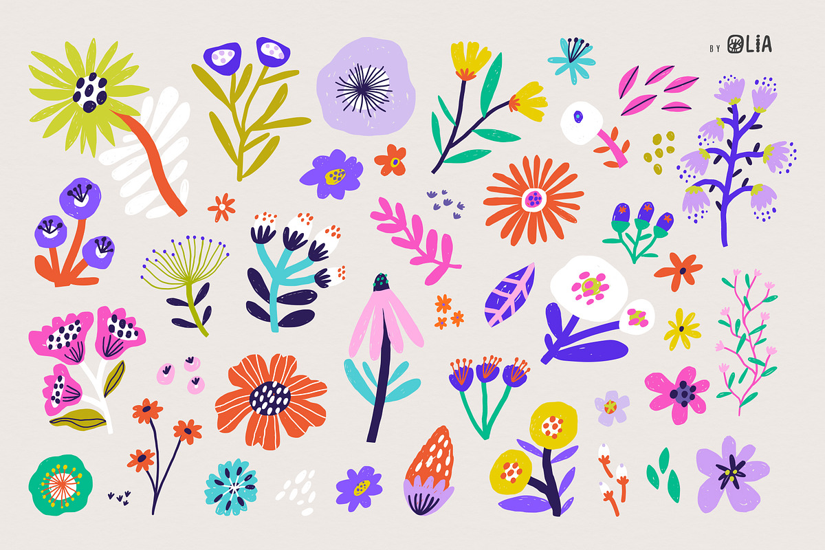 Bold Florals | svg, png, ai, eps, a Decorative Illustration by Olia (Photo 3 of 13)