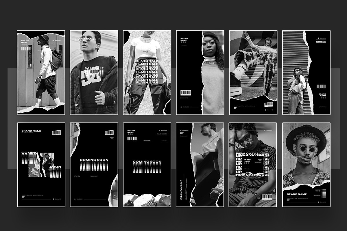 Urban Monochrome Instagram Template, a Social Media Template by peterdraw