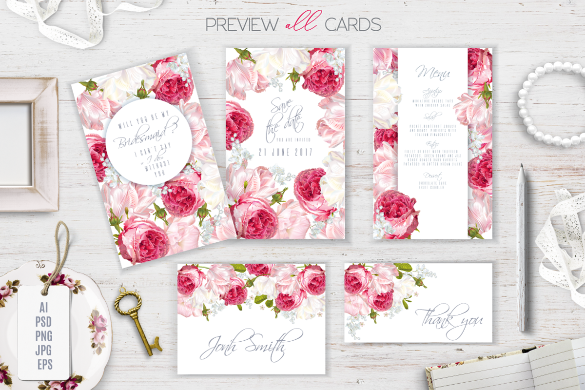 Wedding invitations BUNDLE, an Invitation Template by Purple-Bird (Photo 4 of 28)