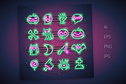 Halloween Neon Icons, an Outline Icon by Voysla's Shop (Thumbnail 2 of 6)