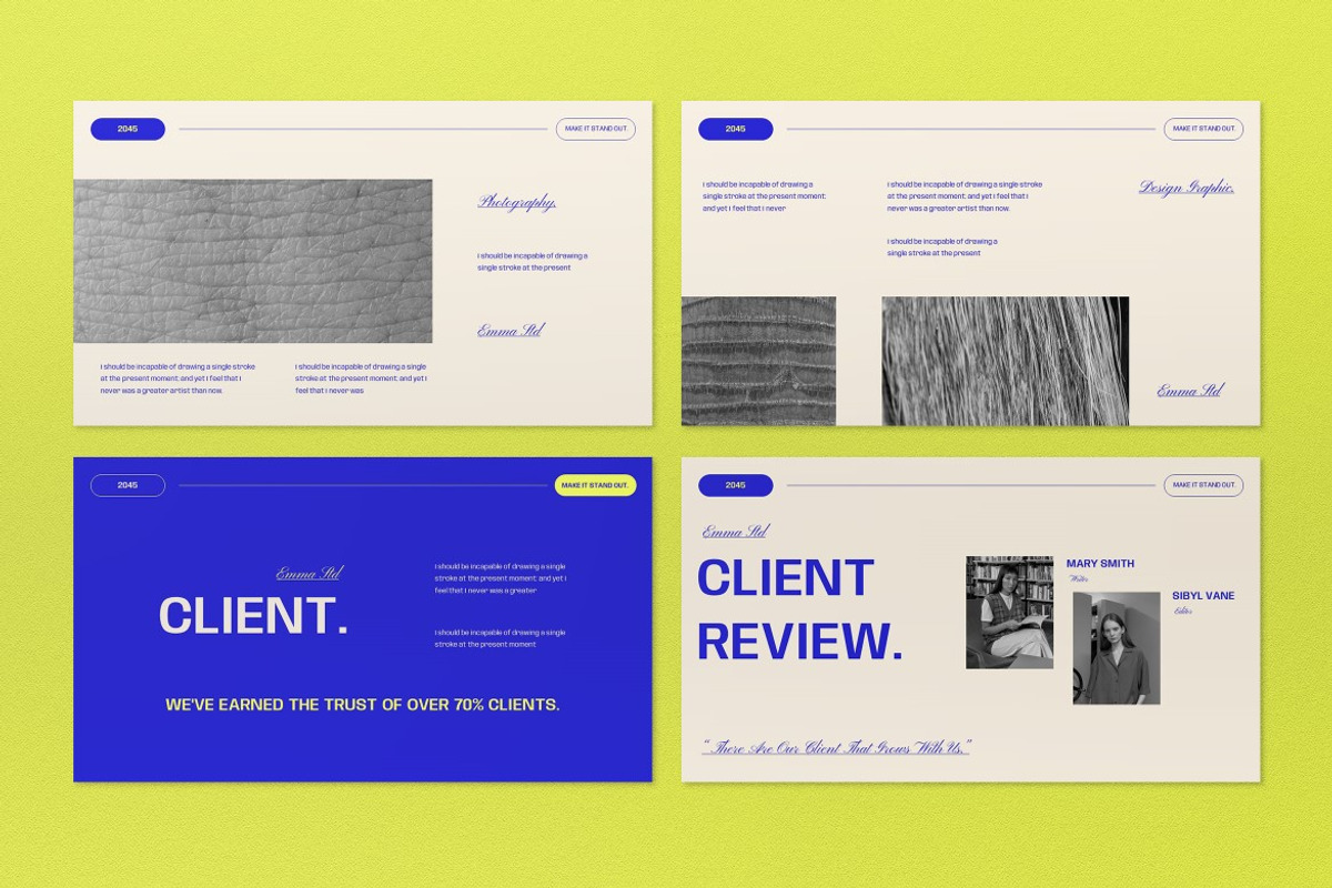 Cream Blue Minimalist Portfolio PPT, a Presentation Template by graphicook (Photo 8 of 8)