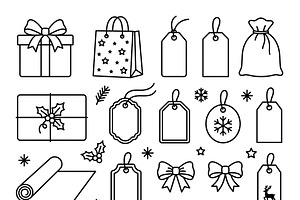49 Christmas Packaging Gift Icons