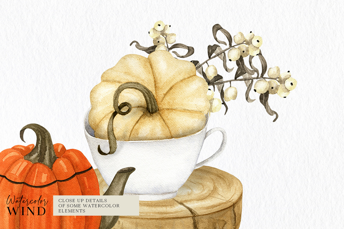 Fall sweet clipart with pumpkin -30%, a Decorative Illustration by Ksenia Shmakova (Photo 5 of 6)
