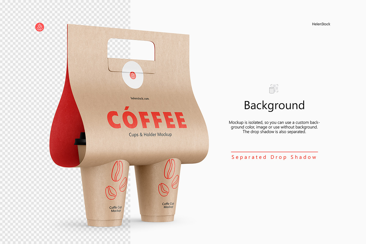 Coffee Cups and Holder Mockup, a Cups & Container Mockup by HelenStock (Photo 6 of 9)